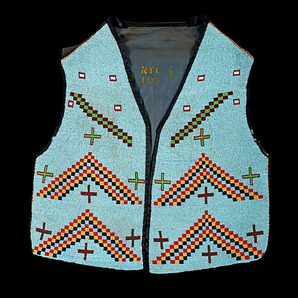 Blackfoot Beaded Vest thread-sewn