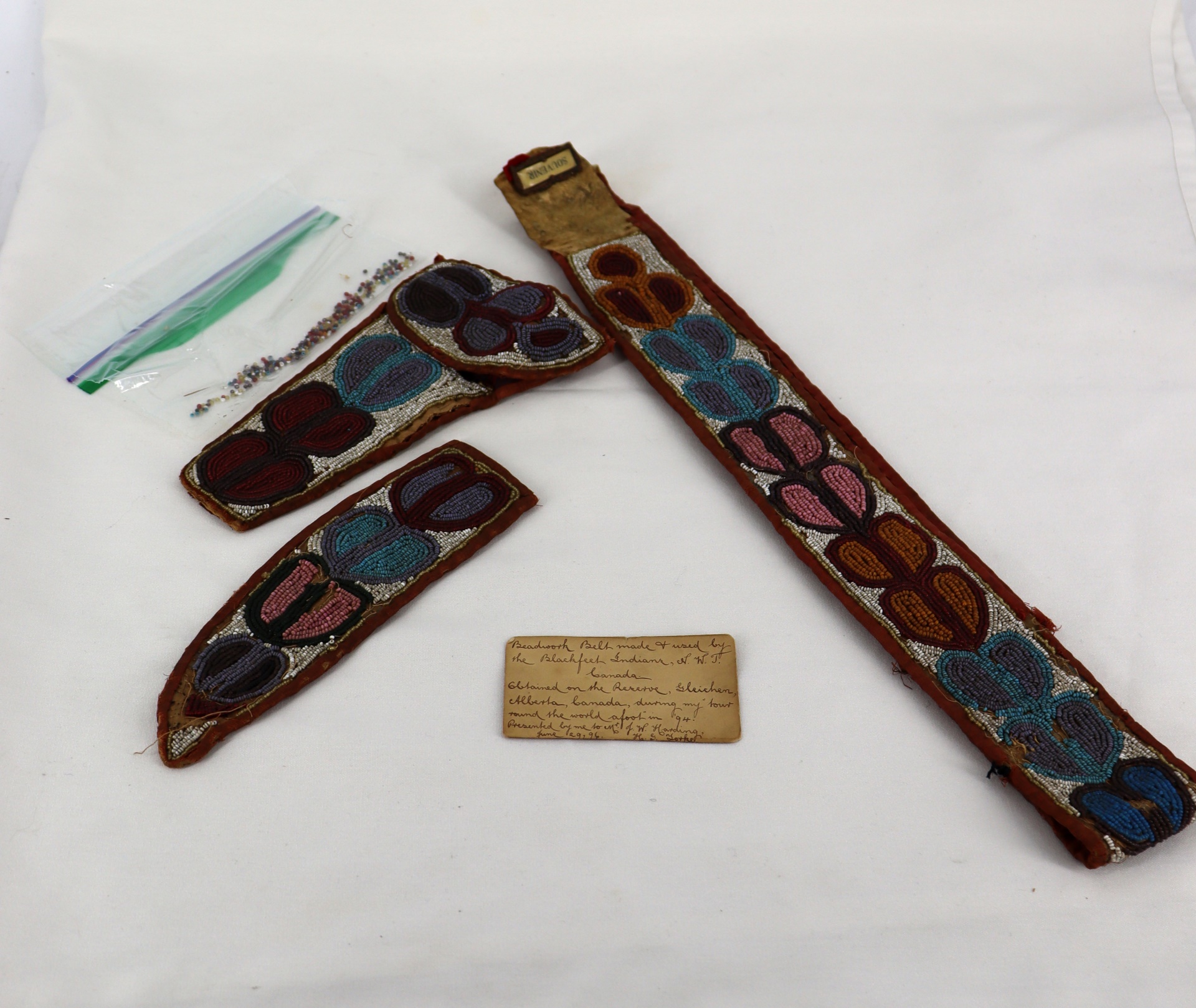BLACKFOOT INDIAN BEADED BELT &