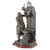 BLACKSMITH FORGE STATUE LAMP A