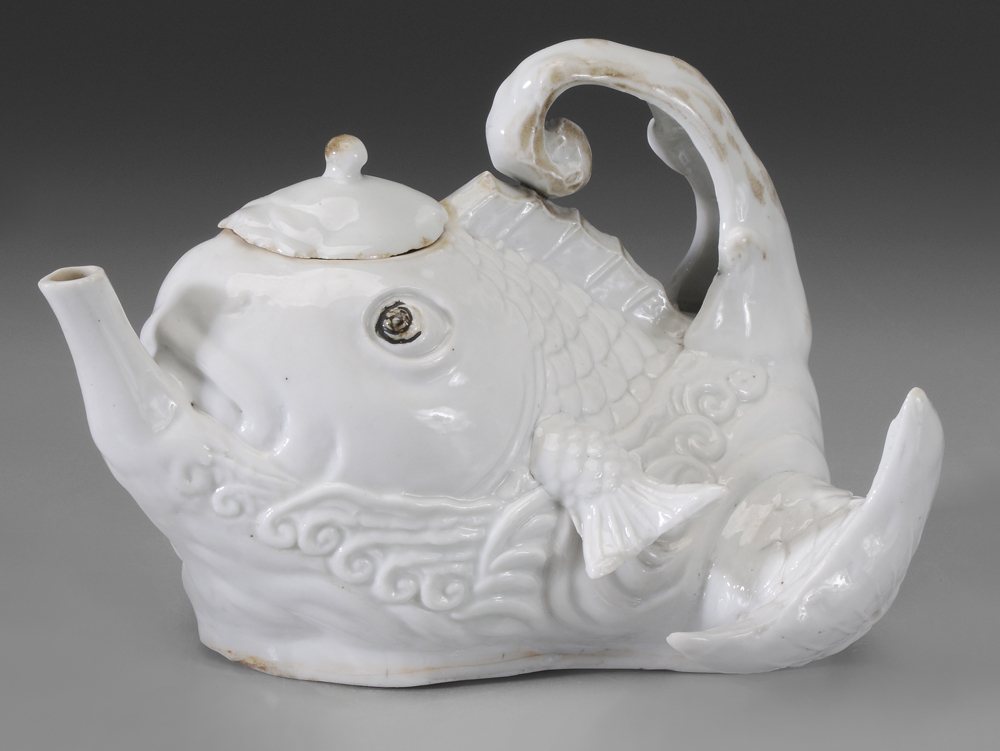 Blanc de Chine Fish Teapot Chinese,
