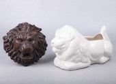 Blanc de Chine lion planter an