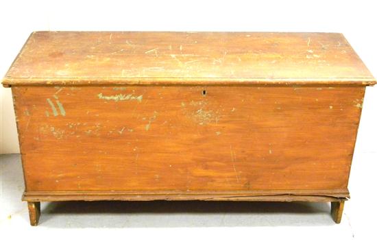Blanket chest  painted red  heavy