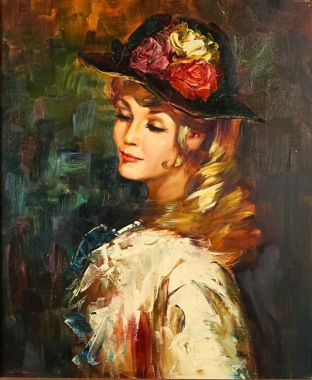 BLAY LORIC OIL ON CANVAS PORTRAIT