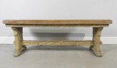 BLEACHED OAK TRESTLE BENCHAn e
