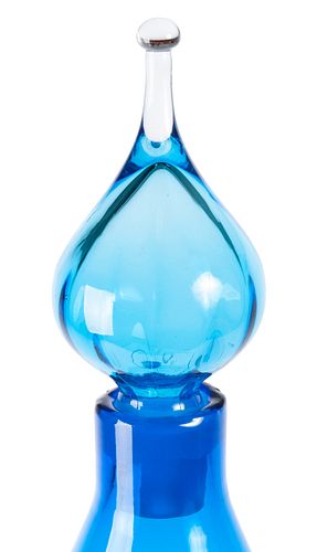 BLENKO BLUE FLOOR DECANTER WITH