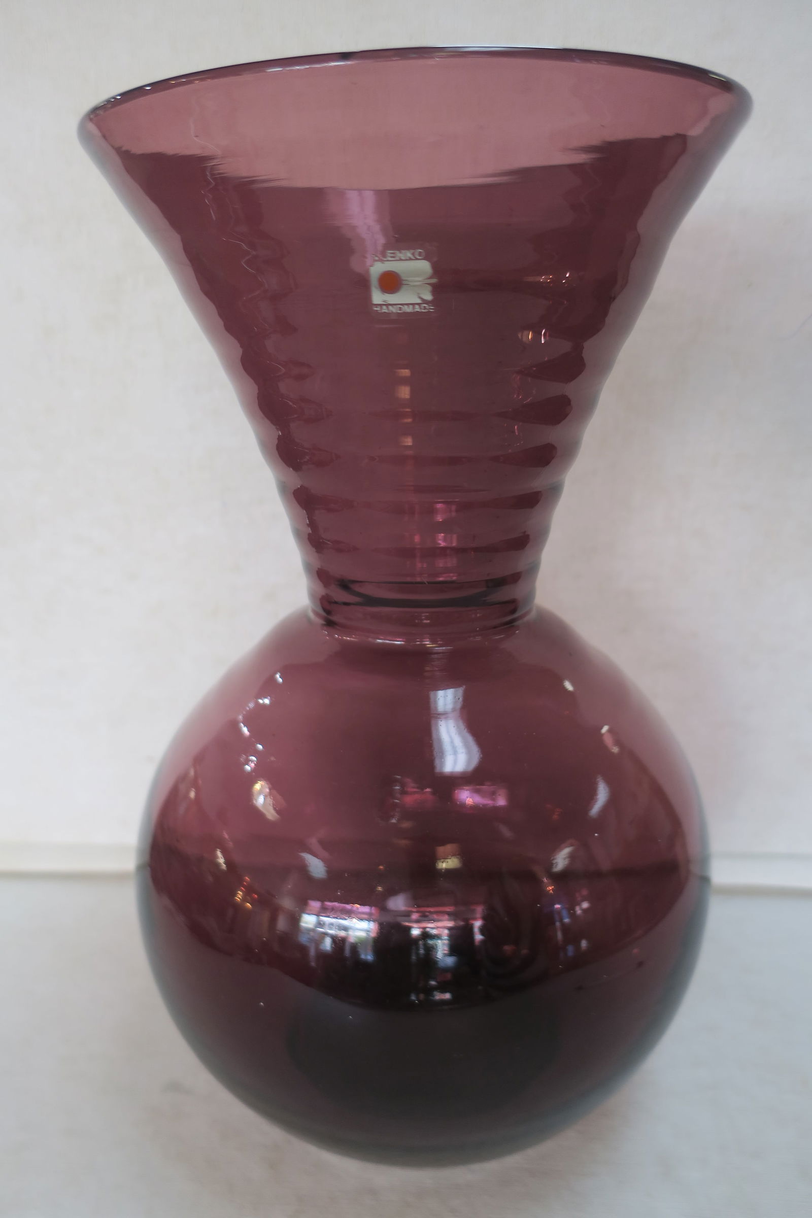 BLENKO, LARGE HAND BLOWN AMETHYST