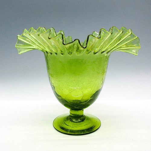 BLENKO RUFFLED CRACKLE GLASS