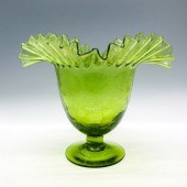 BLENKO RUFFLED CRACKLE GLASS V