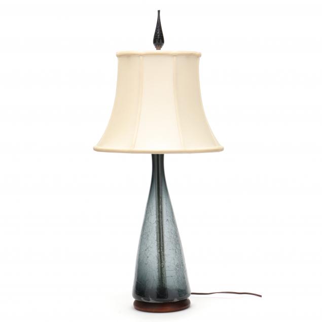 BLENKO, VINTAGE GLASS TABLE LAMP