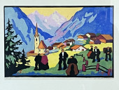 BLOCK PRINT, SWISS VILLAGE<br>