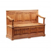 BLONDE OAK CARVED LINEN FOLD B