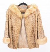 BLONDE PERSIAN LAMB COAT W/ WH
