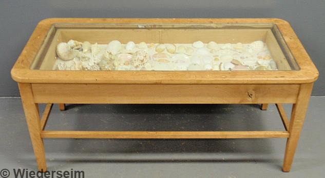 Blonde wood curio cased coffee