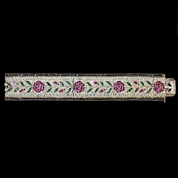 Blooming Rose Motif Bracelet Set