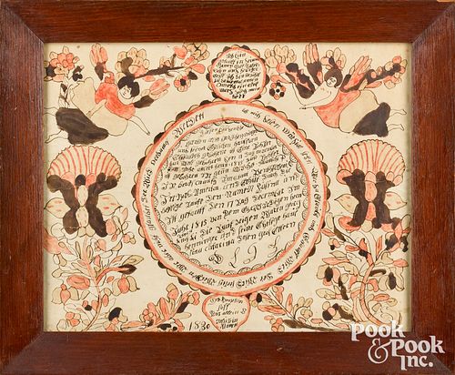 BLOUSY ANGEL ARTIST FRAKTUR BIRTH