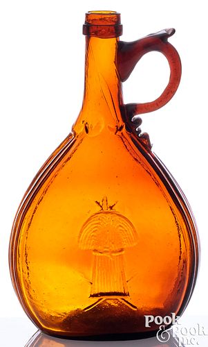 BLOWN AMBER GLASS CALABASH