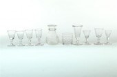 BLOWN AND CUT CARAFE AND WHISK