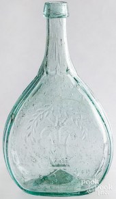 BLOWN AQUAMARINE CALABASH BOTT