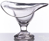 BLOWN CLEAR GLASS HAT ON STEM