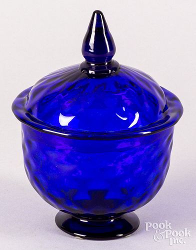 BLOWN COBALT BLUE GLASS DIAMOND