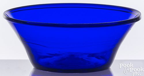 BLOWN COBALT GLASS BOWL, 20TH