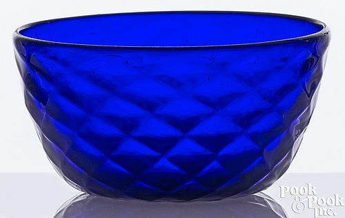 BLOWN COBALT GLASS FINGER BOWL,