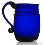BLOWN COBALT GLASS MUG, LATE 1
