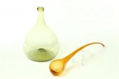 BLOWN GLASS BOTTLE AND WHIMSEY