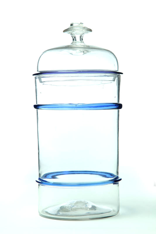 ***BLOWN GLASS CANISTER.  American