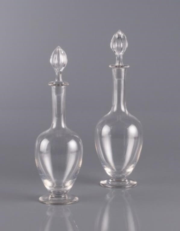 BLOWN GLASS DECANTERS, 19TH