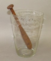 BLOWN GLASS ENGRAVED FLIP AND