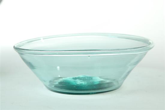 BLOWN GLASS PAN.  American 