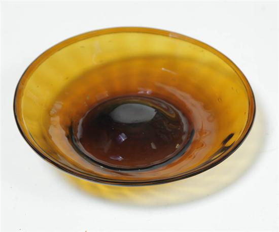 BLOWN GLASS PAN.  Attributed to