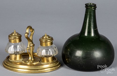 BLOWN GLASS SQUAT BOTTLE,