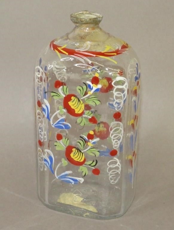 BLOWN GLASS STIEGEL TYPE ENAMELED