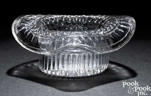 BLOWN THREE-MOLD CLEAR GLASS HAT,