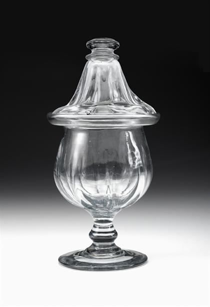 Blown uncolored  glass covered