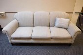 BLUE AND SIENNA TWILL SOFA, H: