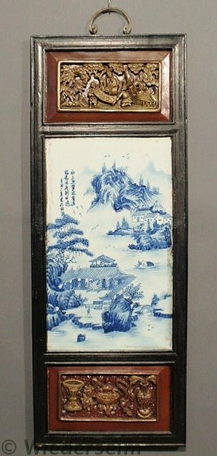 Blue and white Asian porcelain