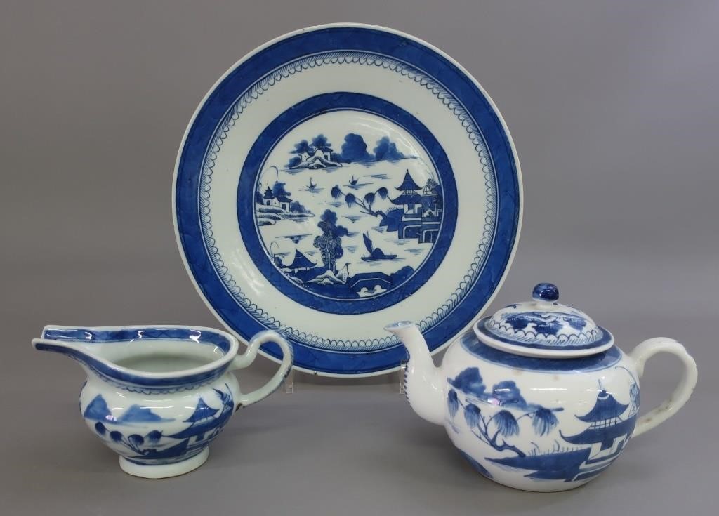 Blue and white Canton plate,