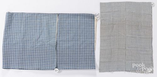 BLUE AND WHITE CHECKED BED TICKING,