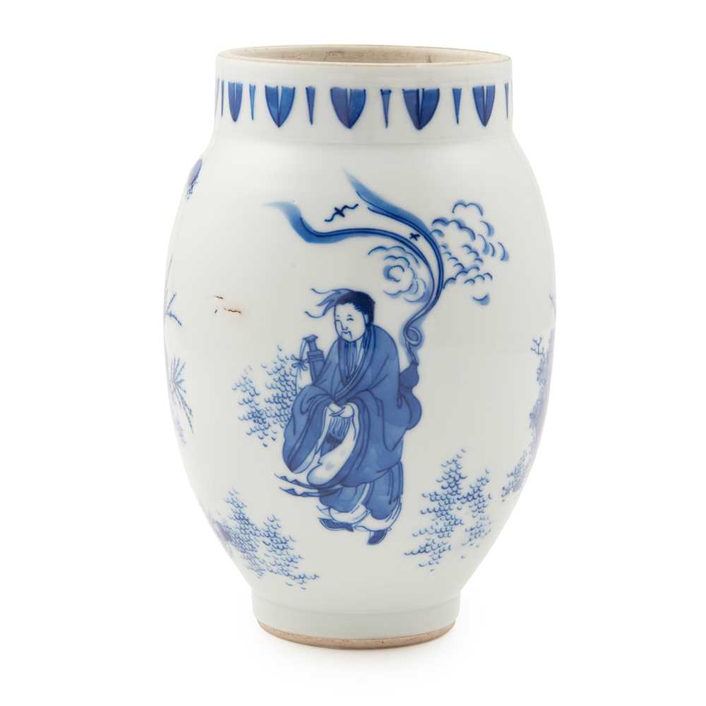 BLUE AND WHITE 'DAOIST IMMORTAL AND