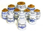 Blue and white dishware: seven