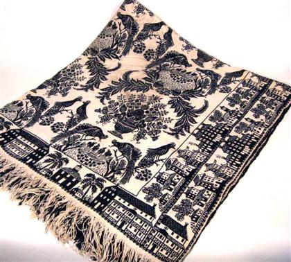 Blue and white double-weave