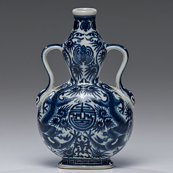 Blue and White Dragon Vase