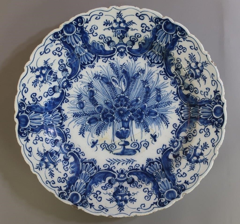 Blue and white Dutch Delftware deep
