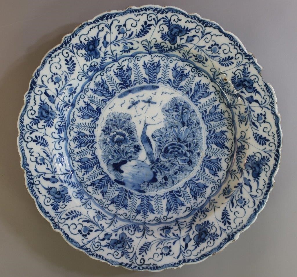 Blue and white Dutch Delftware deep