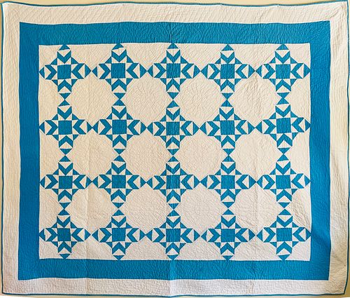 BLUE AND WHITE GEOMETRIC PATTERN