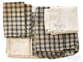 BLUE AND WHITE HOMESPUN BOLSTE