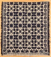 BLUE AND WHITE JACQUARD COVERL